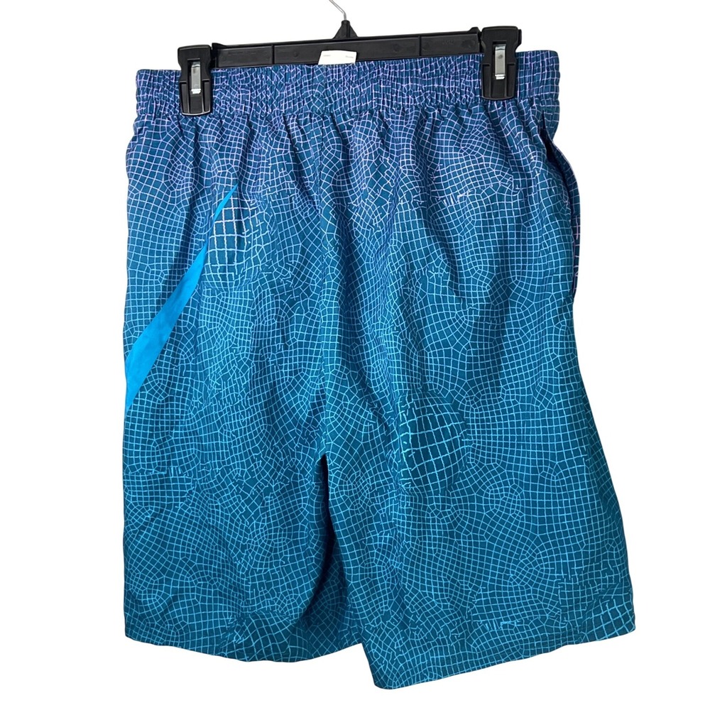 Nike Men Blue Elastic Waist Swim Trunks Shorts Beach Vacation Pool Sporty Medium - Picture 4 of 6